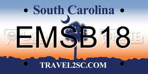 EMSB18 South Carolina License Plate