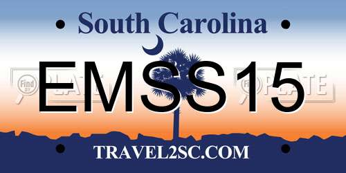 EMSS15 South Carolina License Plate