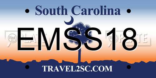 EMSS18 South Carolina License Plate