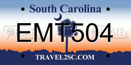 EMT504 South Carolina License Plate