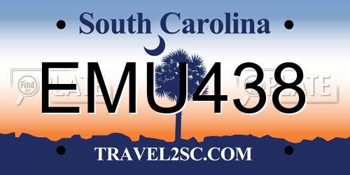 EMU438 South Carolina License Plate