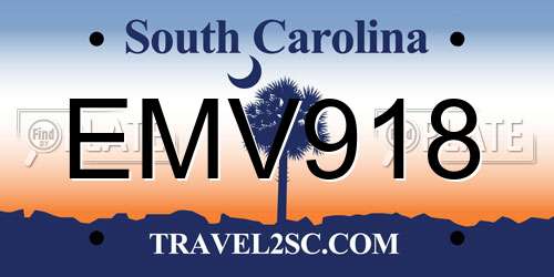 EMV918 South Carolina License Plate