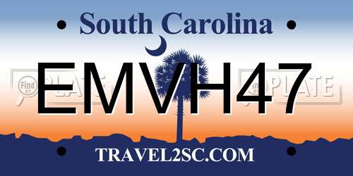 EMVH47 South Carolina License Plate