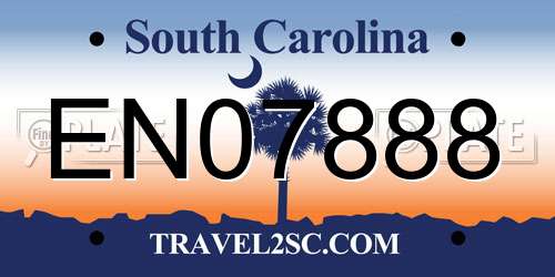 EN07888 South Carolina License Plate
