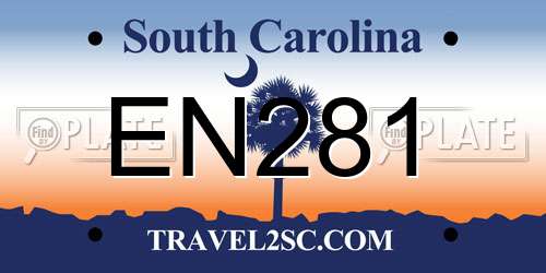 EN281 South Carolina License Plate