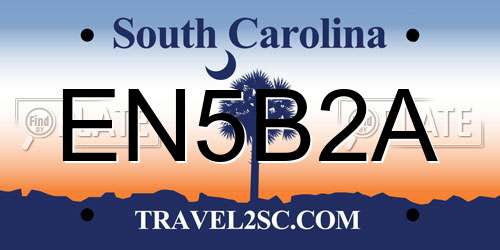 EN5B2A South Carolina License Plate