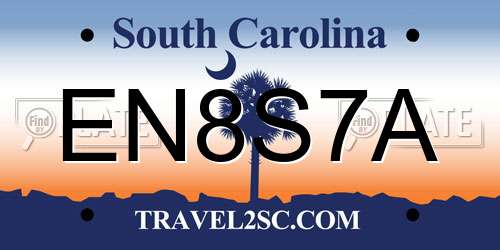 EN8S7A South Carolina License Plate