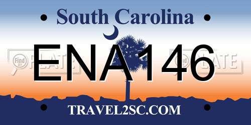 ENA146 South Carolina License Plate