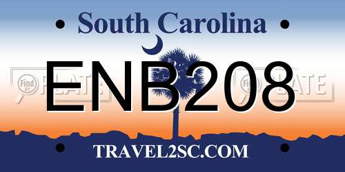 ENB208 South Carolina License Plate