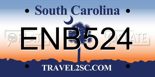 ENB524 South Carolina License Plate