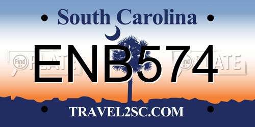 ENB574 South Carolina License Plate
