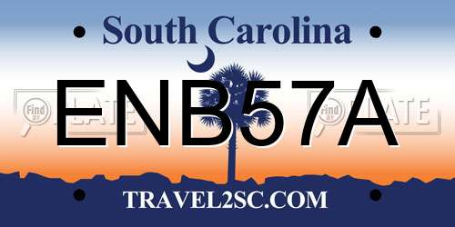 ENB57A South Carolina License Plate
