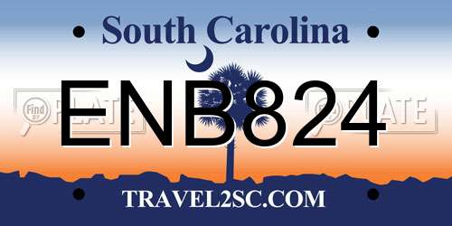 ENB824 South Carolina License Plate