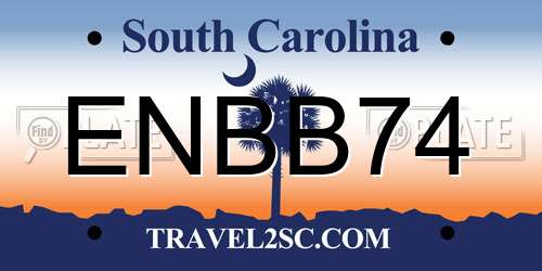 ENBB74 South Carolina License Plate