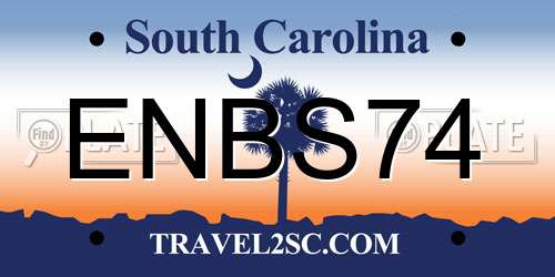 ENBS74 South Carolina License Plate