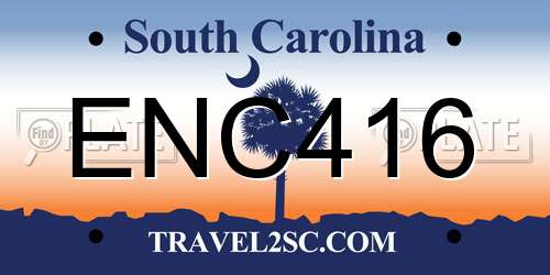ENC416 South Carolina License Plate