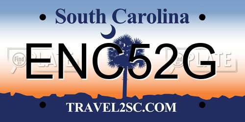 ENC52G South Carolina License Plate