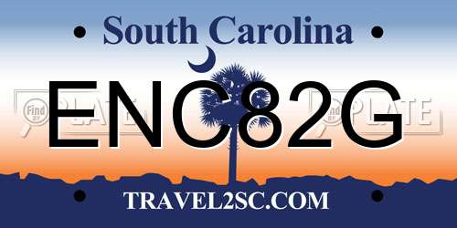 ENC82G South Carolina License Plate