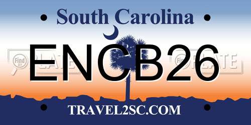 ENCB26 South Carolina License Plate