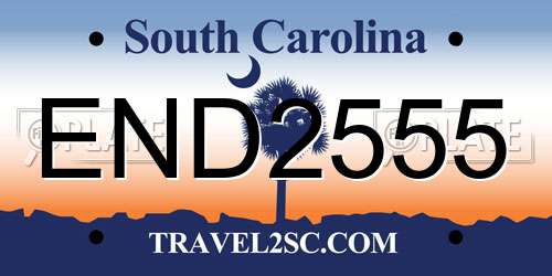 END2555 South Carolina License Plate
