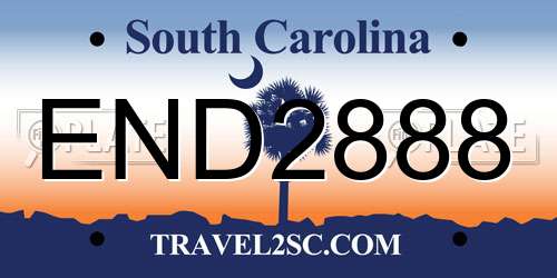 END2888 South Carolina License Plate