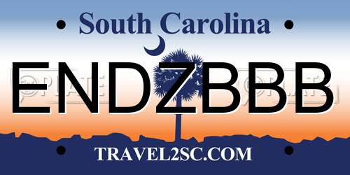 ENDZBBB South Carolina License Plate