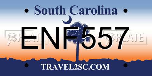 ENF557 South Carolina License Plate