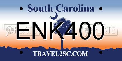 ENK400 South Carolina License Plate