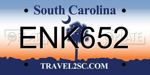 ENK652 South Carolina License Plate