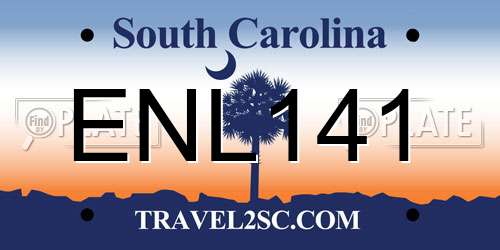 ENL141 South Carolina License Plate