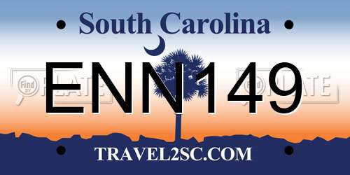 ENN149 South Carolina License Plate