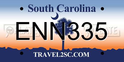 ENN335 South Carolina License Plate