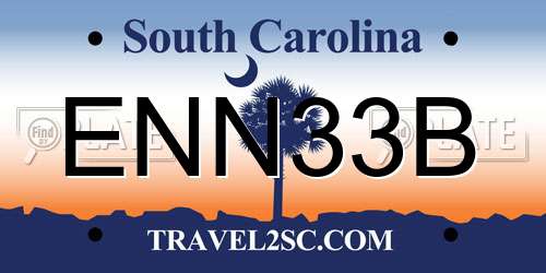 ENN33B South Carolina License Plate