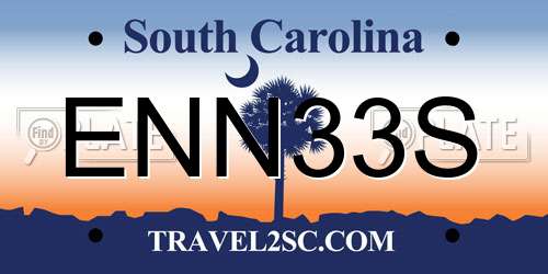 ENN33S South Carolina License Plate