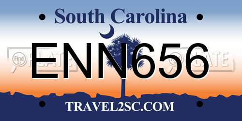 ENN656 South Carolina License Plate