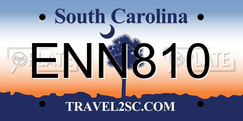 ENN810 South Carolina License Plate