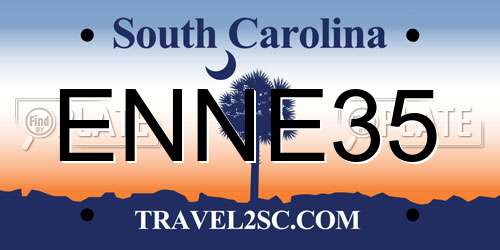 ENNE35 South Carolina License Plate