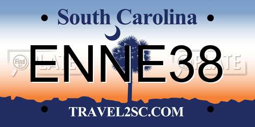 ENNE38 South Carolina License Plate