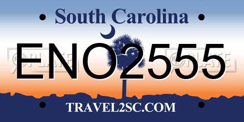ENO2555 South Carolina License Plate