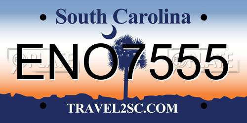 ENO7555 South Carolina License Plate