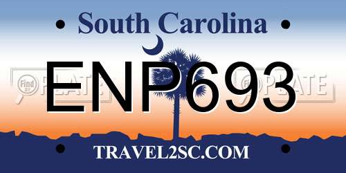 ENP693 South Carolina License Plate