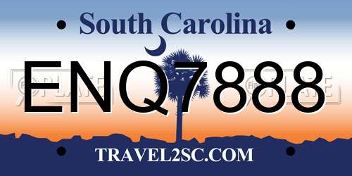 ENQ7888 South Carolina License Plate
