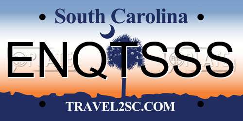 ENQTSSS South Carolina License Plate