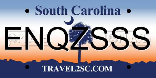 ENQZSSS South Carolina License Plate