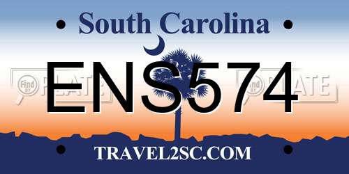 ENS574 South Carolina License Plate