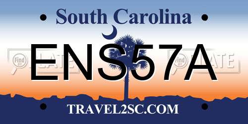 ENS57A South Carolina License Plate
