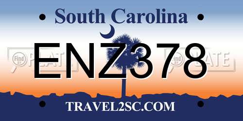 ENZ378 South Carolina License Plate