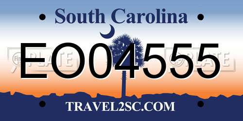 EO04555 South Carolina License Plate