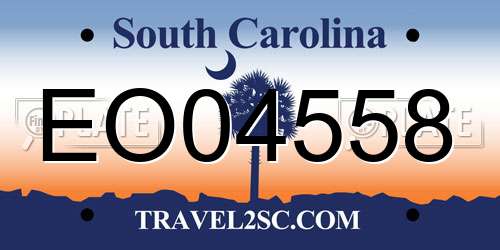 EO04558 South Carolina License Plate