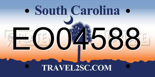 EO04588 South Carolina License Plate
